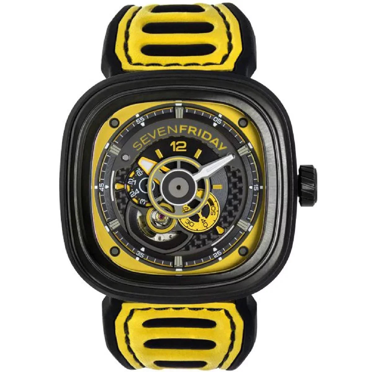 Premium Premium SevenFriday P3B-03 Men's Racing Team Black and Yellow Dial Watch