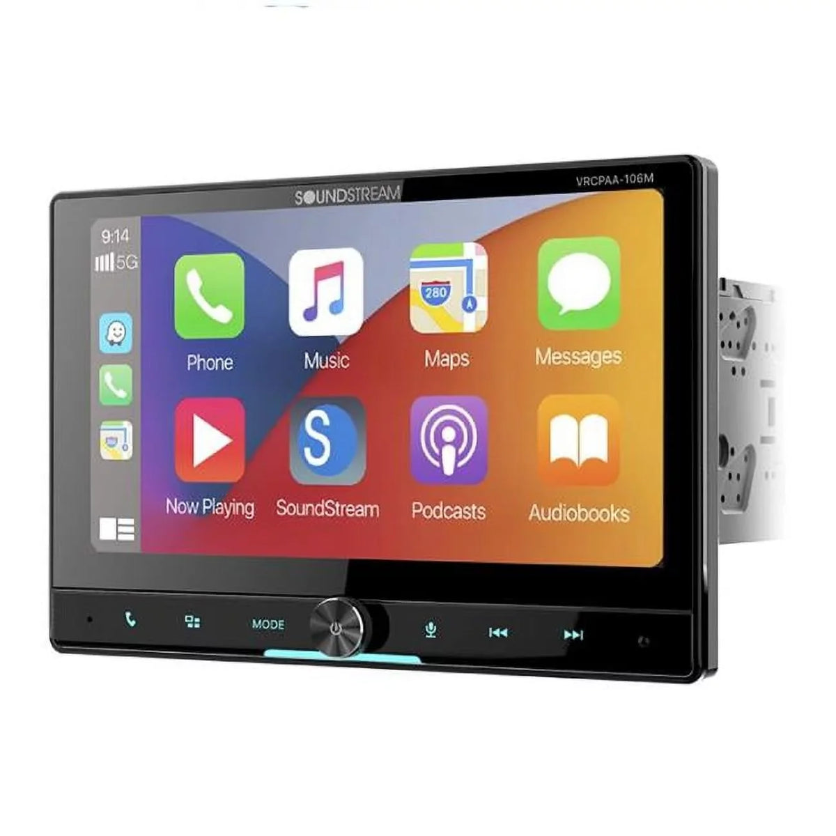 Premium Sound Stream 10.6 in. 360 Rotating & Up-Down LCD 2 Din Mechless Carplay Android Auto Touch Keys - Great Deal!