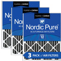 Premium Premium Premium Nordic Pure 24x24x2 Furnace Air Filters MERV 12 Pleated Plus Carbon 3 Pack