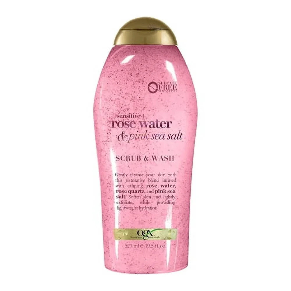 Ogx Pink Sea Salt and Rosewater Gentle Soothing Body Scrub, 19.5 Oz, 3 Pack - Great Deal!