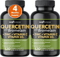 Quercetin with Vitamin C and Zinc - Quercetin 500mg - Quercetin with Bromelain - Zinc Quercetin - 240 Veggie Caps. Quercetin Supplements + Vitamin D3 (Non-GMO, Gluten-Free, Vegan)