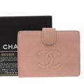 Pre-Owned Chanel CHANEL fold wallet with gama mouth caviar skin pink A13497 seal 8 series coco mark logo (Fair) - Great Deal!