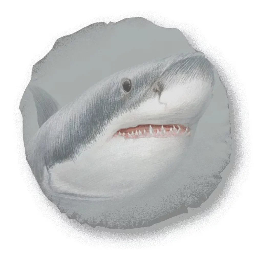 Sharks Roam Ocean Hunt Art Deco Fashion Round Throw Pillow Home Decoration Cushion - Great Deal!
