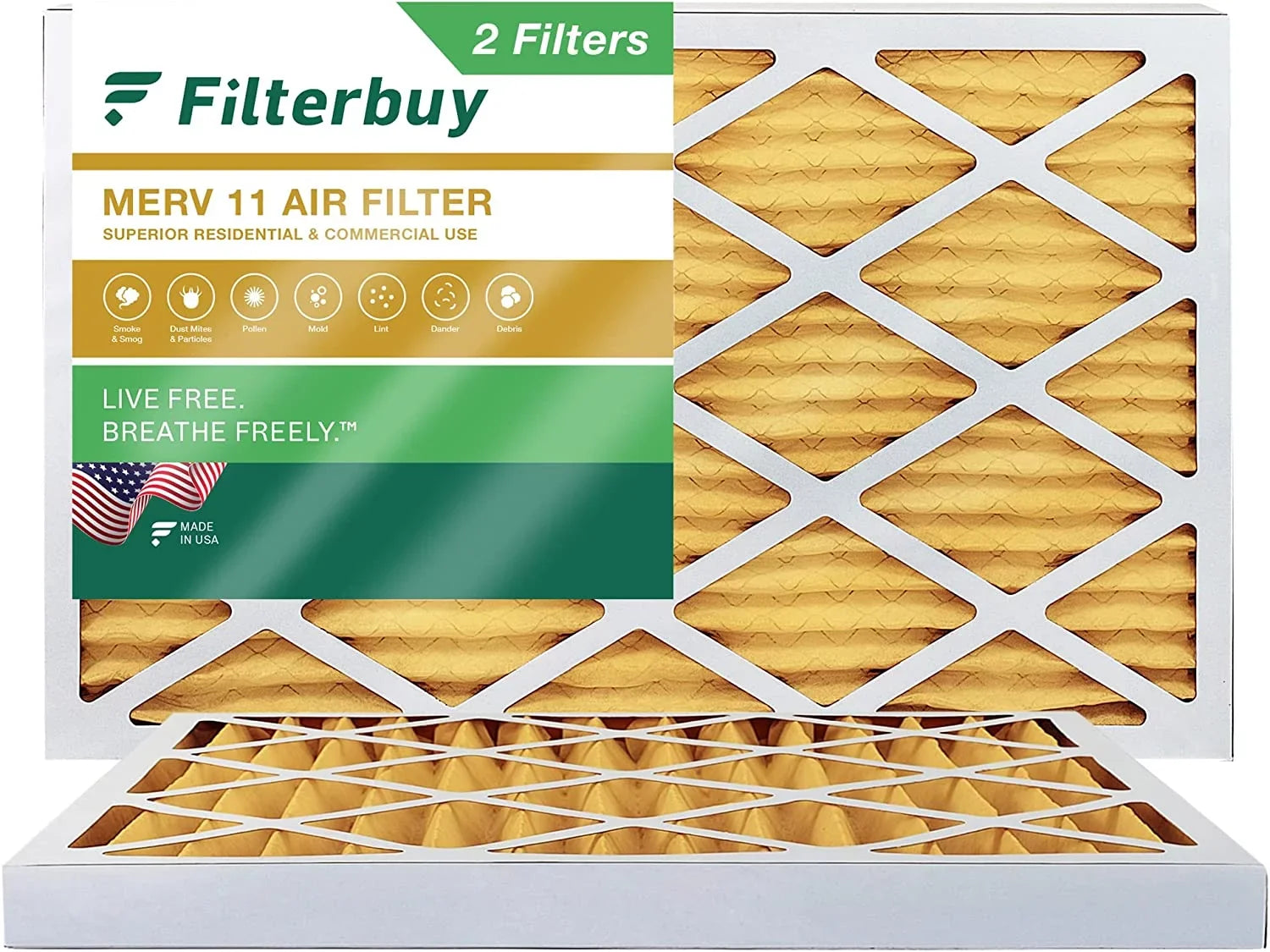 Premium Filterbuy 8x24x2 MERV 11 Pleated HVAC AC Furnace Air Filters (2-Pack) - Great Deal!