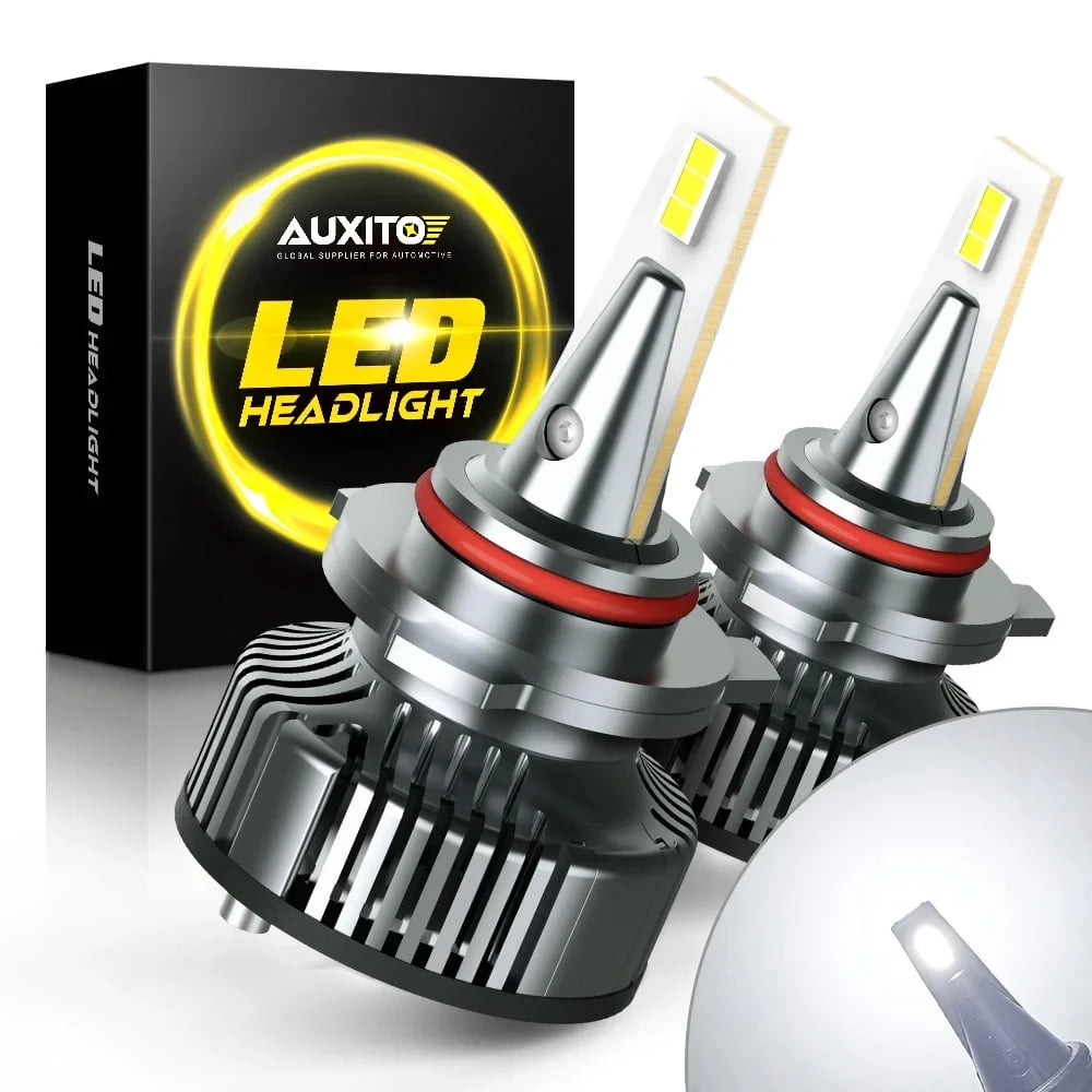 Premium Premium AUXITO 9012/HIR2 LED Headlight Bulbs Mini Size 80W 16,000LM Per Pair 500% Brighter 6500K White, Pack of 2