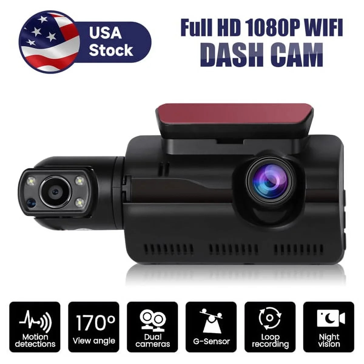 Premium SYTHERS 1080P Dash Cam Front and Rear, 170Â° Wide Angle Dash Camera with Night Vision