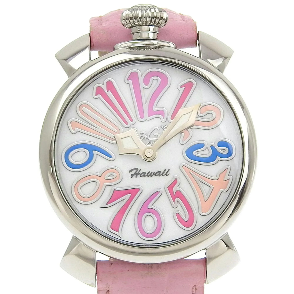 Pre-Owned Gaga Milano Manuale Watch 5020 Stainless Steel Quartz Analog Display White Dial Men's I220823012 (Good) - Great Deal! - Great Deal!