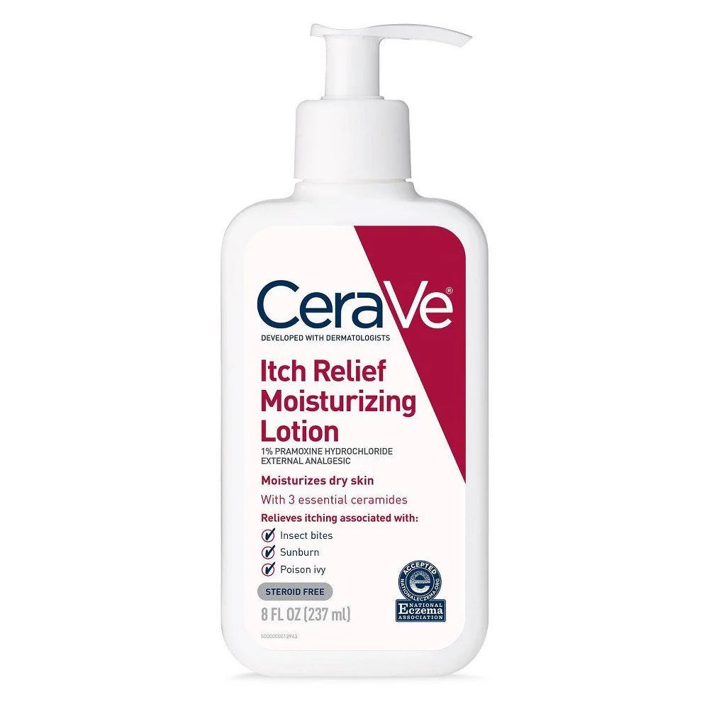 Premium CeraVe Moisturizing Lotion for Itch Relief | 8 Ounce | Dry Skin Itch Relief Lotion with Pramoxine Hydrochloride | Fragrance Free - Great Deal!