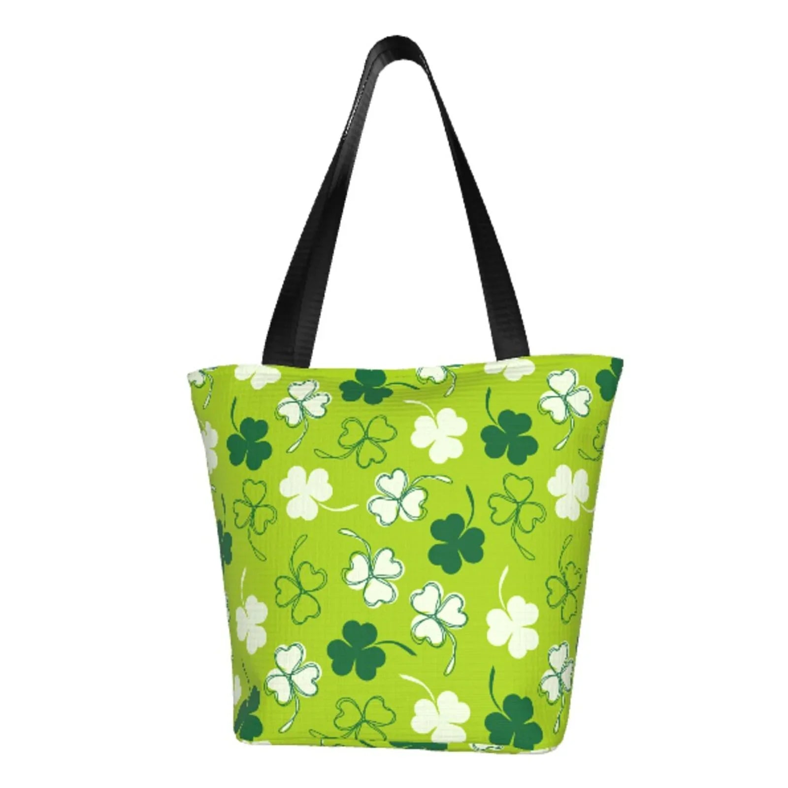 Easygdp St Patrick's Day7 Stylish Canvas Handbag Shoulder Tote Bag, Shopping Bag with Zip, Suitable for Buying Groceries, Office, Fitness - Great Deal! - Great Deal!