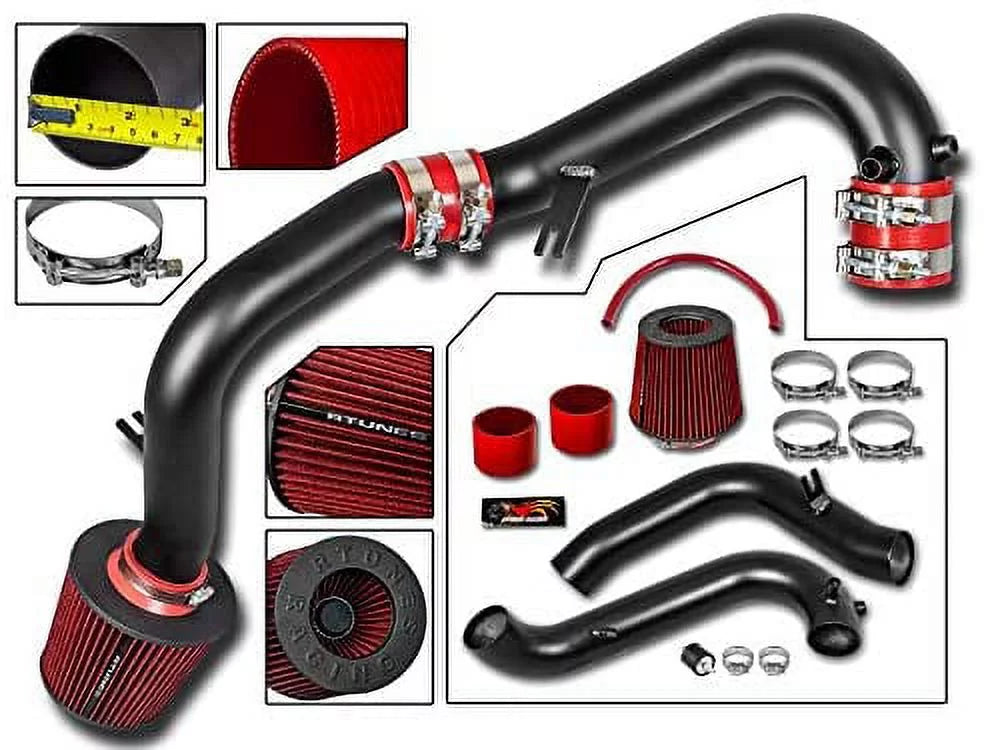 Premium Rtunes Racing Black Cold Air Intake for 01-05 Honda Civic EX / LX / DX