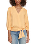 Premium Premium Premium KARL LAGERFELD PARIS 3/4-Sleeve Faux-Wrap Blouse