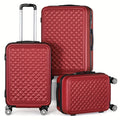 Minimalist Red Hard Shell Travel Luggage Cases For Outdoor Trip, With Spinner Wheels - Great Deal!