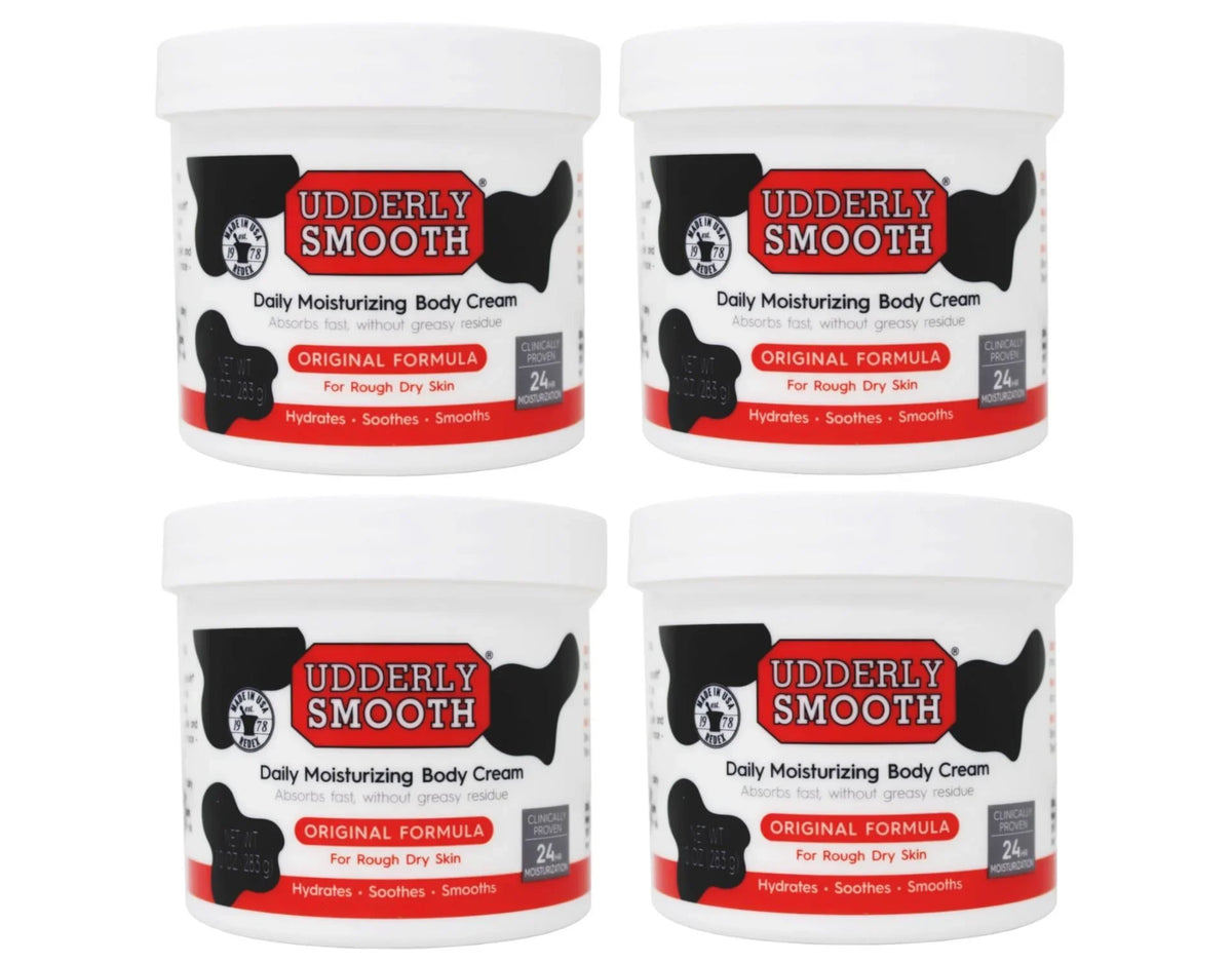 Premium 4 Pack - Udderly Smooth Body Cream Skin Moisturizer Original Formula for Rough Dry Skin, 10 Ounce - Great Deal! - Great Deal!