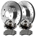 Premium Premium AutoShack Front Wheel Bearing Hubs Drilled Slotted Rotors Silver Ceramic Pads Kit Driver and Passenger Side Replacement for 2009 2010 2011 Ram 1500 3.7L 4.7L 5.7L V6 V8 4WD RWD RHBBK0747 - Great Deal!