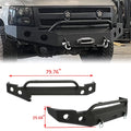 HECASA Front Bumper W/ D-Rings for 2007-2013 Chevy Silverado 1500 Push Bar 3-Piece Modular 2008 2009 2010 2011 2012 2013 - Great Deal!
