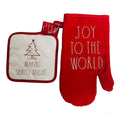 Premium Rae Dunn Collection 2 Piece Holiday Oven Mit & Potholder Set