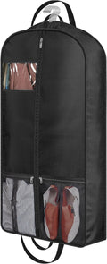 MISSLO 43" Heavy Duty Garment Bags for Travel 6" Gusseted Suit Bags for Closet Storage 4 Handles, Black - Great Deal!