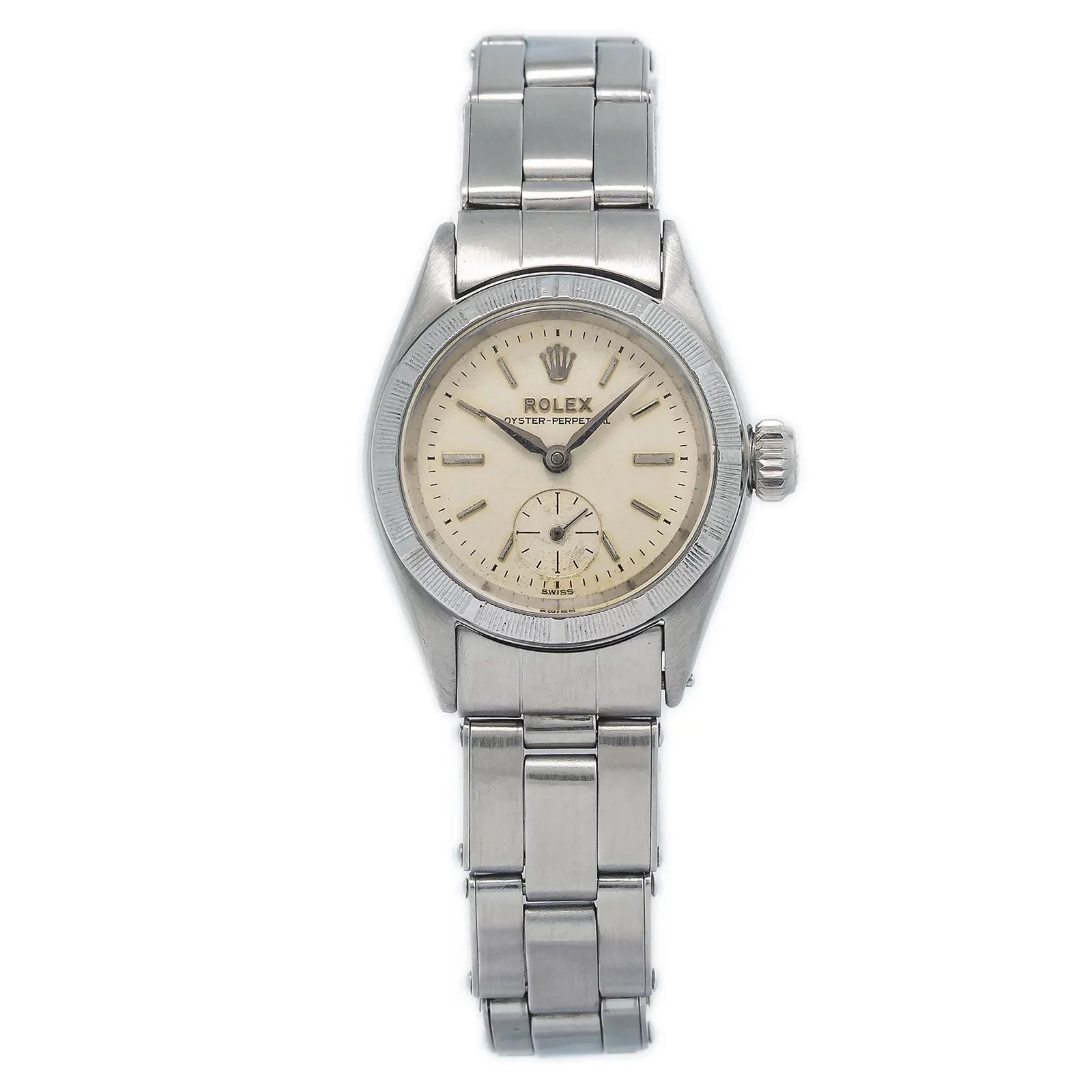 Rolex Oyster Perpetual RARE 6505 vintage Rivet Stainless Silver Dial Ladies 24MM - Great Deal!