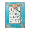 Let Your Faith Be Bigger Than Fears Teal Distressed Locket Easel Back Picture Frame - Great Deal! - Great Deal!