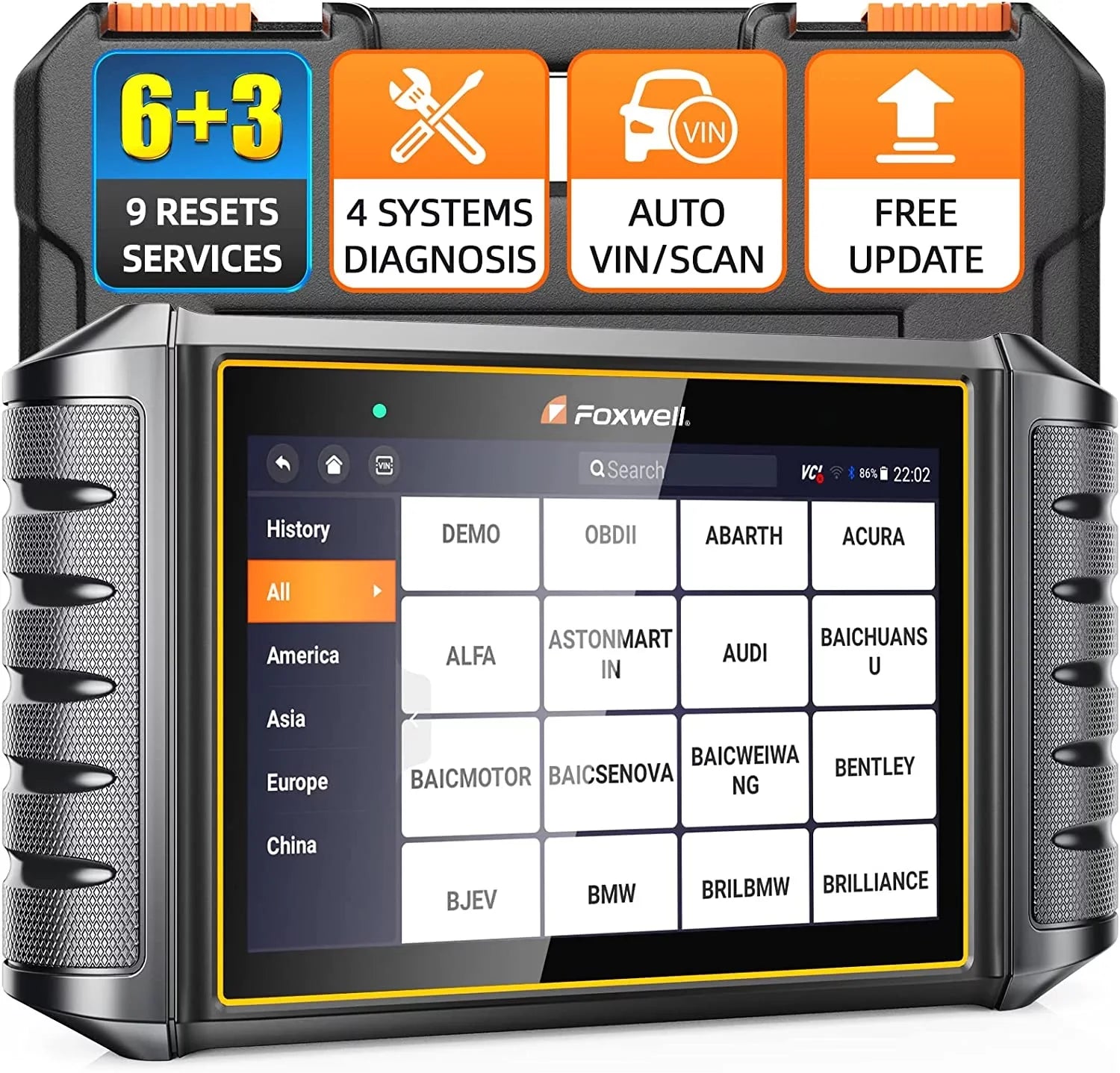 Premium Premium Newest Version FOXWELL NT716 OBD2 Scanner Automotive Diagnostic Tool 9 Maintenance Engine Airbag ABS Transmission Four System Scanner Car Code Reader Injector DPF BMS ABS SAS OIL TPMS EPB TPS Reset - Great Deal!