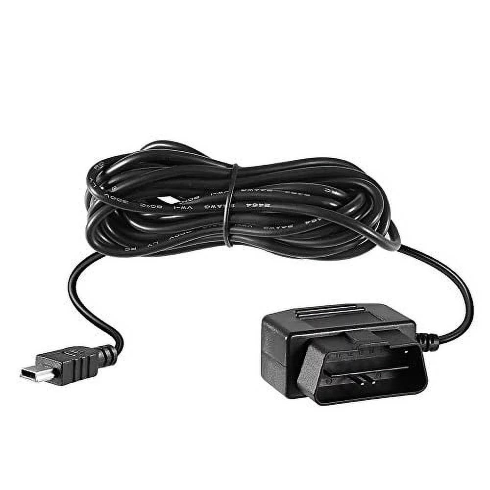 Premium OBD2 OBD Power Cable for Dash Camera, Ssontong OBD to Mini USB OBDII Adapter Hardwire Charger Cable 24 Hours Surveillance and Acc Two Mode with Switch Button(Mini USB Port) - Great Deal!