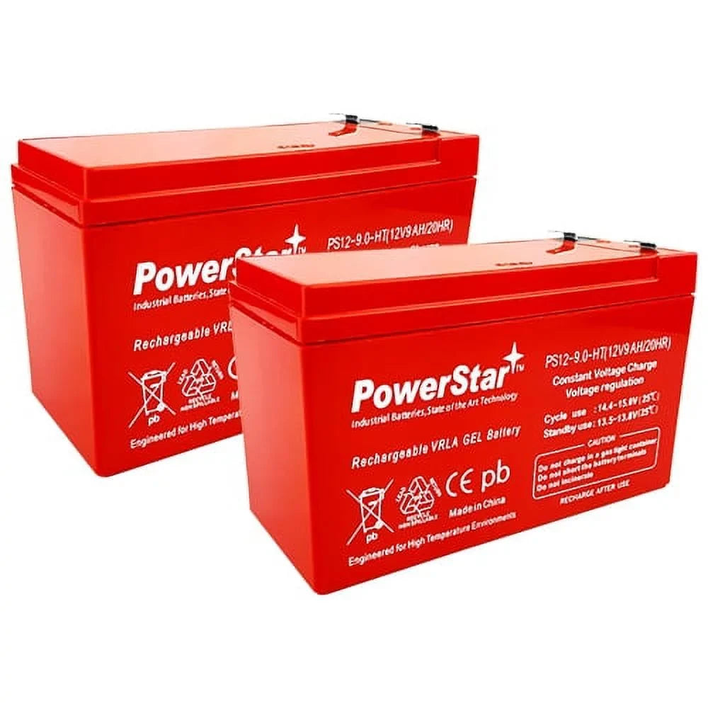 Premium HIGH TEMP 9Ah 12V Sealed BATTERY Fits Aqua Vu Marcum Vexilar 12VOLT - 2 Pack