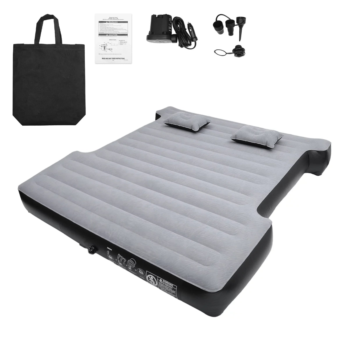 Premium Unique Bargains Universal Inflatable Thickened 5.5-5.8ft Full-Size Short Truck Bed Kit PVC with Electric Air Pump Gray - Great Deal!