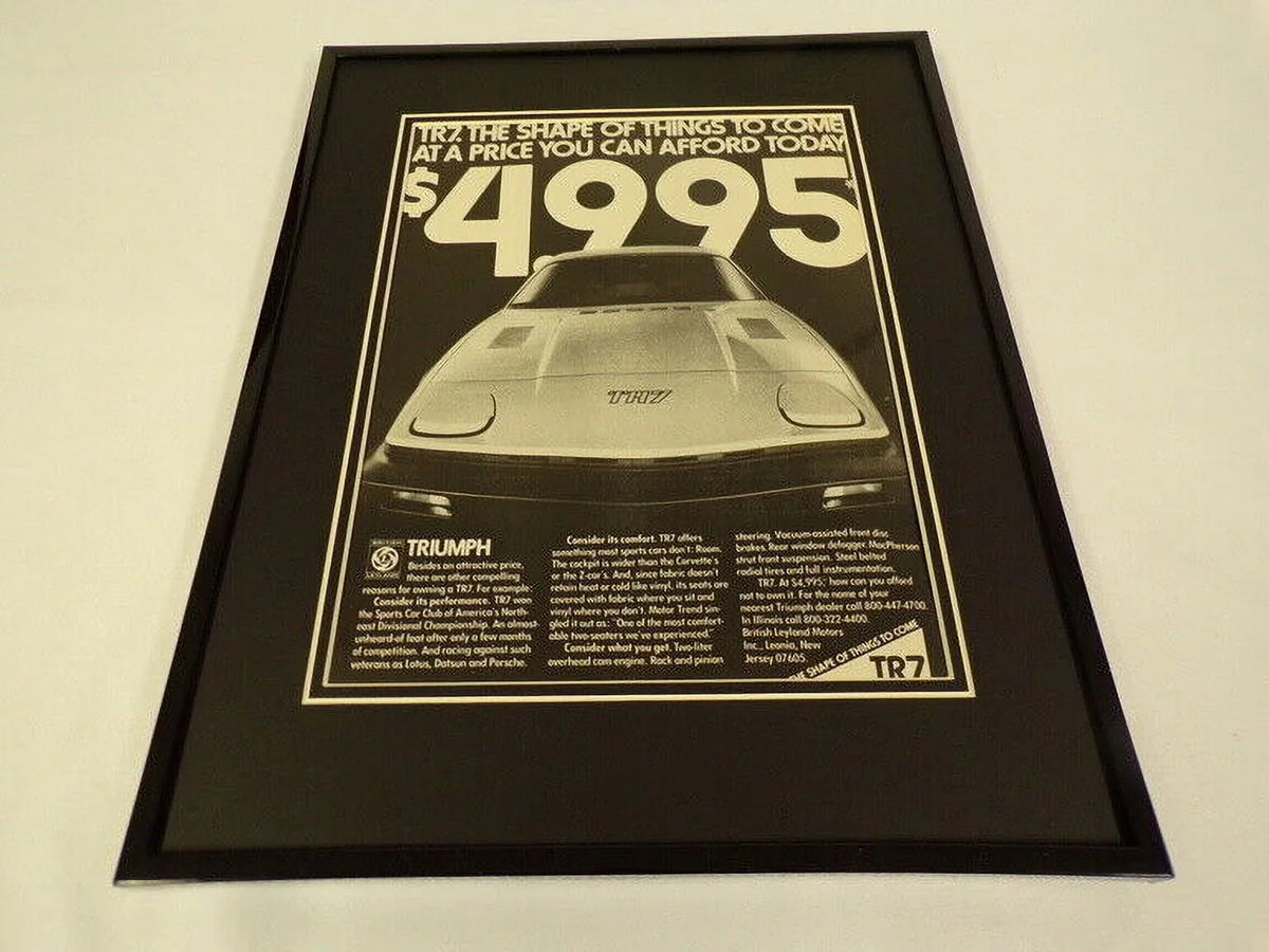 1977 Triumph TR7 Framed 11x14 ORIGINAL Vintage Advertisement - Great Deal!