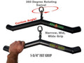 Premium IRON COMPANY LPG Muscle Hog Legs Ham Bone 1-3/4 In. 30 Degree Fat Triceps Bar Cable Exercise Machine Attachment