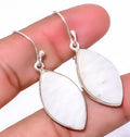 White Scolecite - India Gemstone 925 Silver Plated Jewelry Earring 1.76" A379, Valentine's Day Gift, Birthday Gift, Beautiful Jewelry For Woman - Great Deal! - Great Deal!