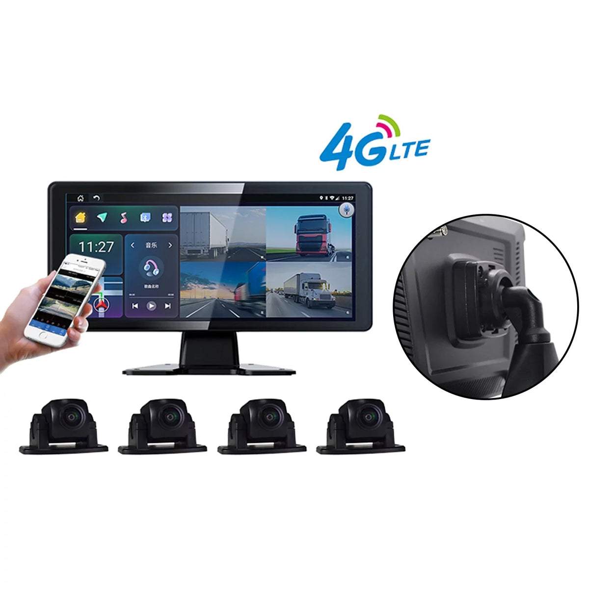 10.36" Monitor DVR Driving Video Recorder Touch Screen GPS AI for RV Truck Bus - Great Deal! - Great Deal!