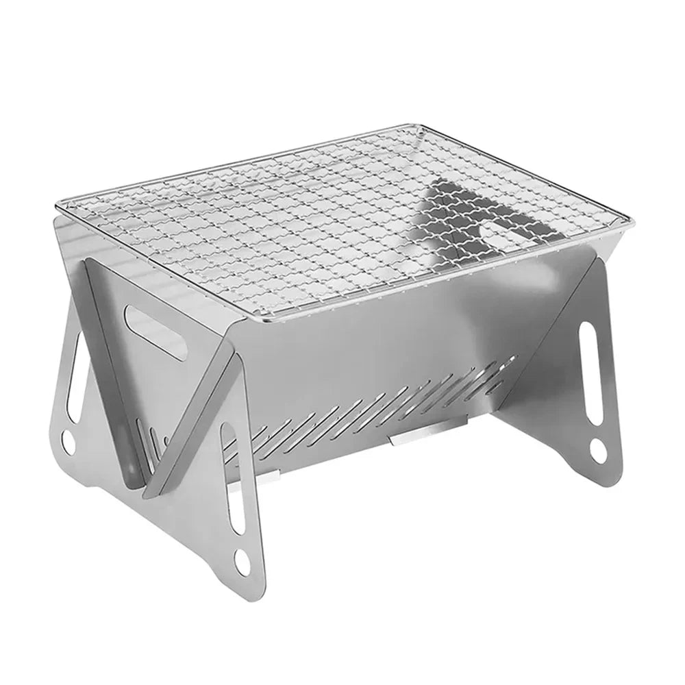 occkic Folding Charcoal Grill Portable Barbecue Grill Stainless Steel Mini BBQ Grill for Outdoor Cooking Camping Picnic - Great Deal!