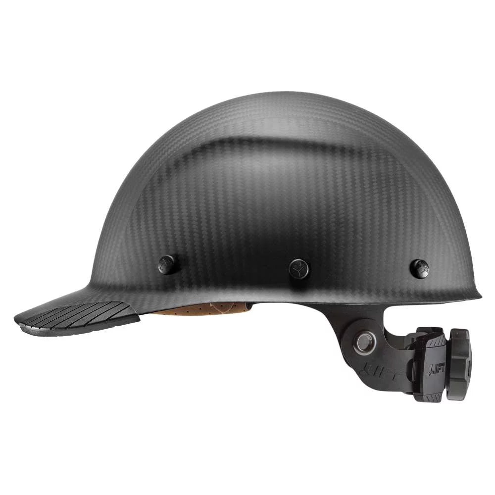 Premium Lift Safety Hard Hat Dax Matte Black Carbon Fiber Cap Style - Great Deal! - Great Deal!
