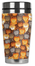 Premium Mugzie brand 20-Ounce "MAX" Stainless Steel Travel Mug with Insulated Wetsuit Cover - Cat Faces