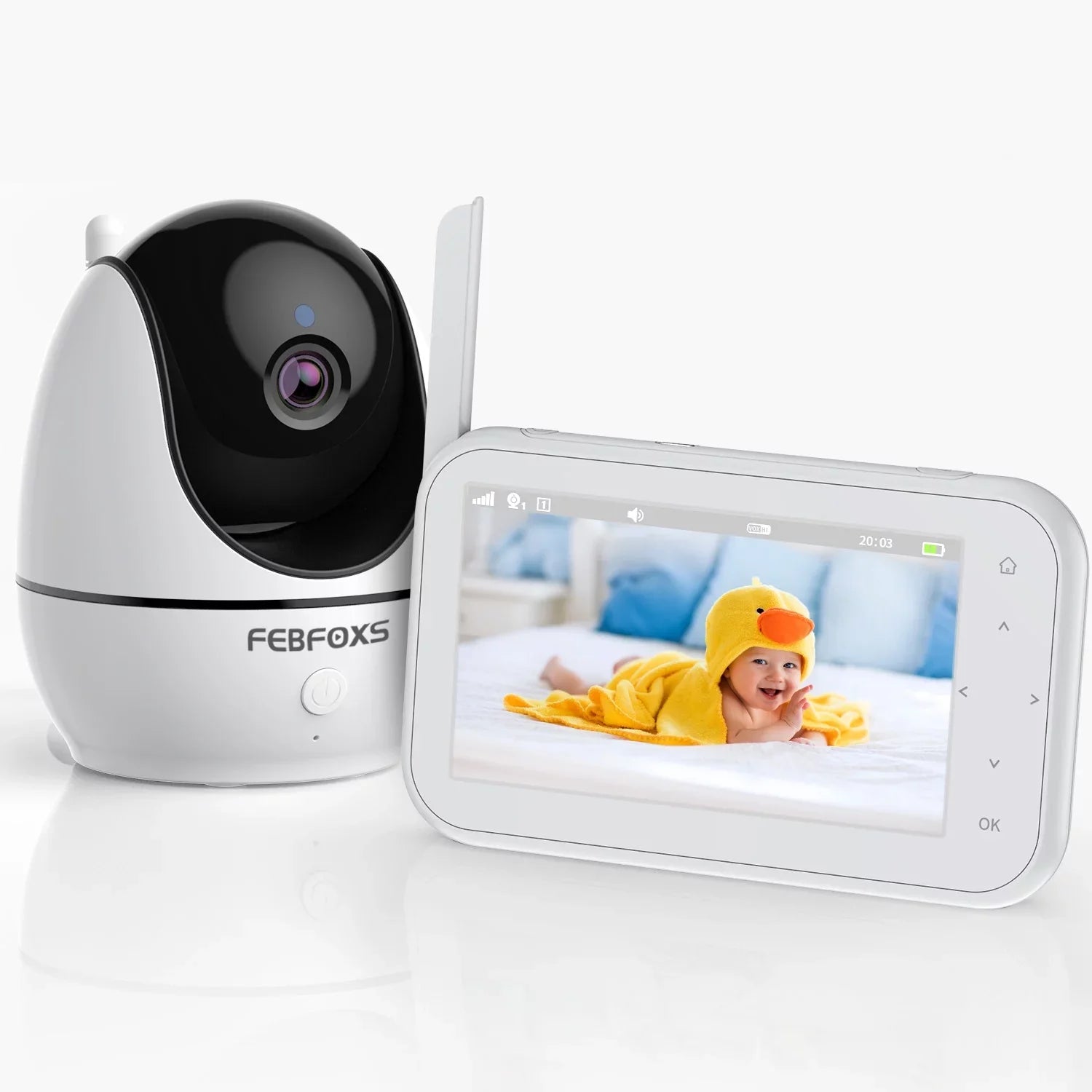 Febfoxs Baby Monitor 1080P with Camera & Audio, 4.3" LCD Screen Pan&Tilt&Zoom, Two-Way Talk, Auto Night Vision,Tem-Sensor, No Wifi - Great Deal! - Great Deal!