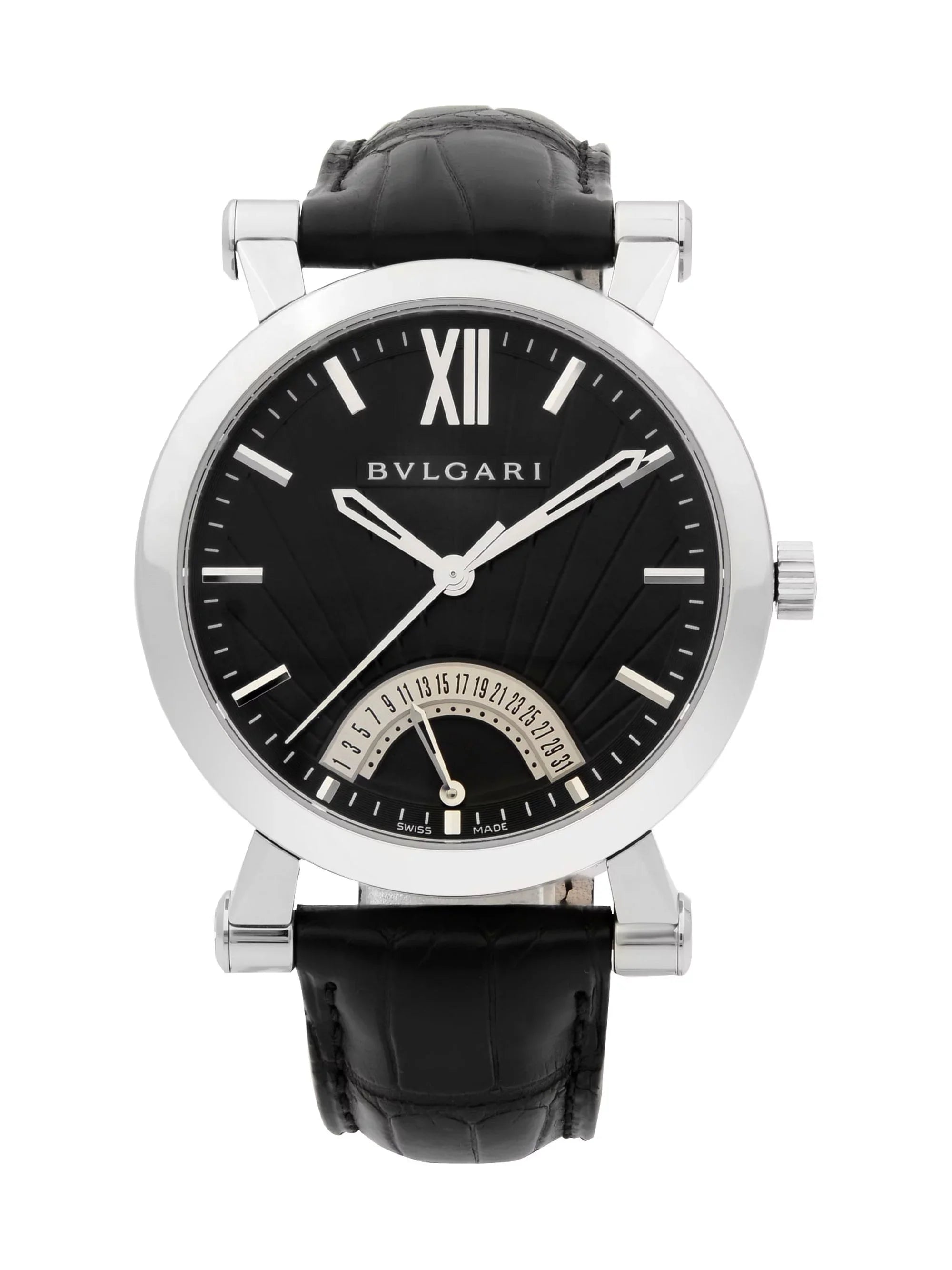 Bvlgari Sotirio Retrograde Steel Black Dial Automatic Mens Watch SB42SDR - Great Deal! - Great Deal!