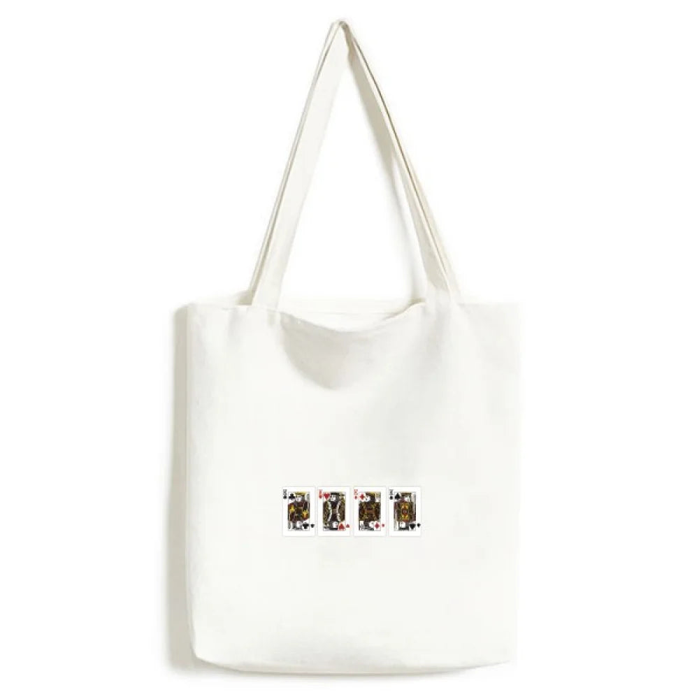 heart spade club k pattern tote canvas bag shopping satchel casual handbag - Great Deal! - Great Deal!