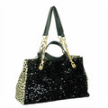Blancho Bedding My Love - Stylish Black Four Carrying Handles Bag Handbag Purse - Great Deal! - Great Deal!