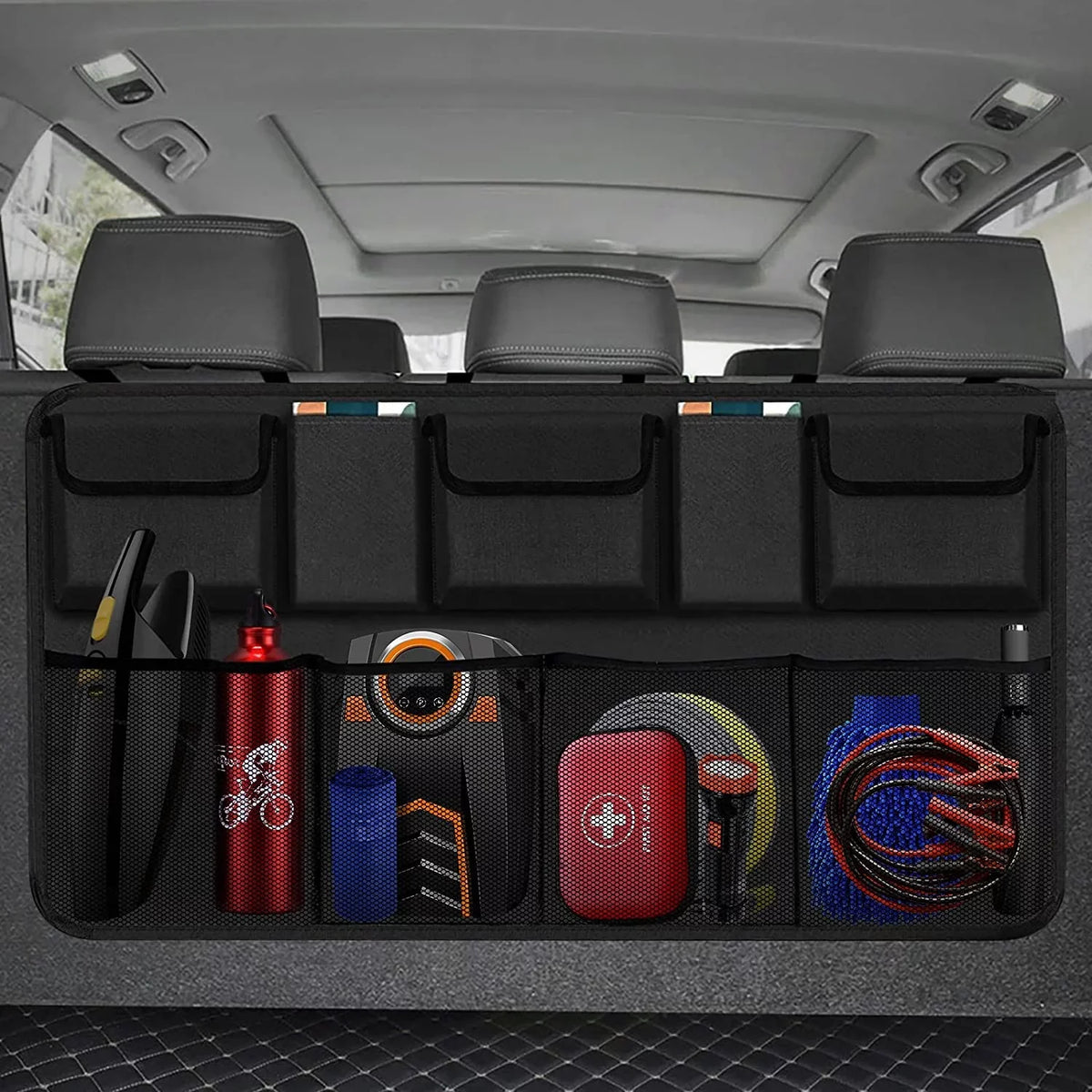 Premium Car Trunk Organizer, Backseat Hanging Organizer with 9 Large Storage Bag Super Capacity -Trunk Organizer for SUV,Truck,V - Great Deal!