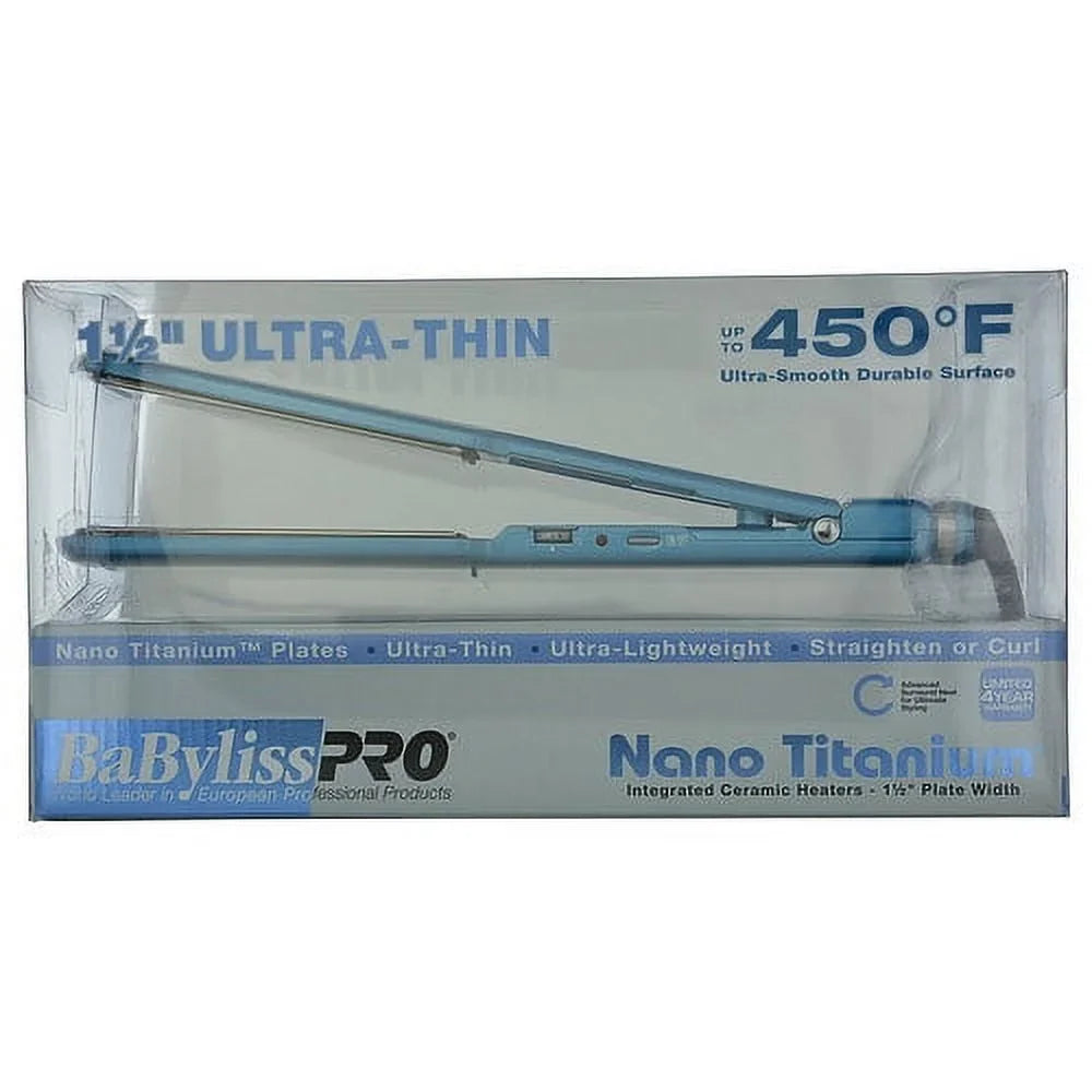Premium Ba Byliss PRO NANO TITANIUM 1 1-2" ULTRA-THIN FLAT IRON - Great Deal!