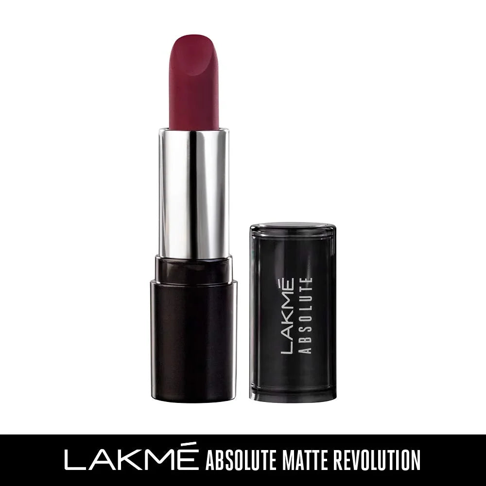 Premium Lakme Absolute Matte Revolution Lip Color, 502 Burgundy Blast, 3.5 g