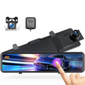 Premium TOGUARD Rear View Mirror Camera, 12" Touch Screen 4K+1080P Front and Rear Dash Cam, Parking Assist, Parking Monitoring, GPS - Great Deal! - Great Deal!