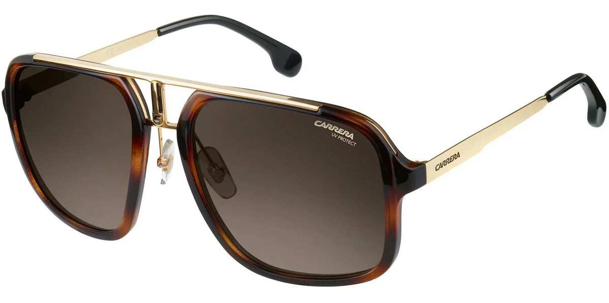 Premium Carrera Men's Havana/Gold-Tone Navigator Sunglasses - CA1004S-02IK-HA - Great Deal! - Great Deal!