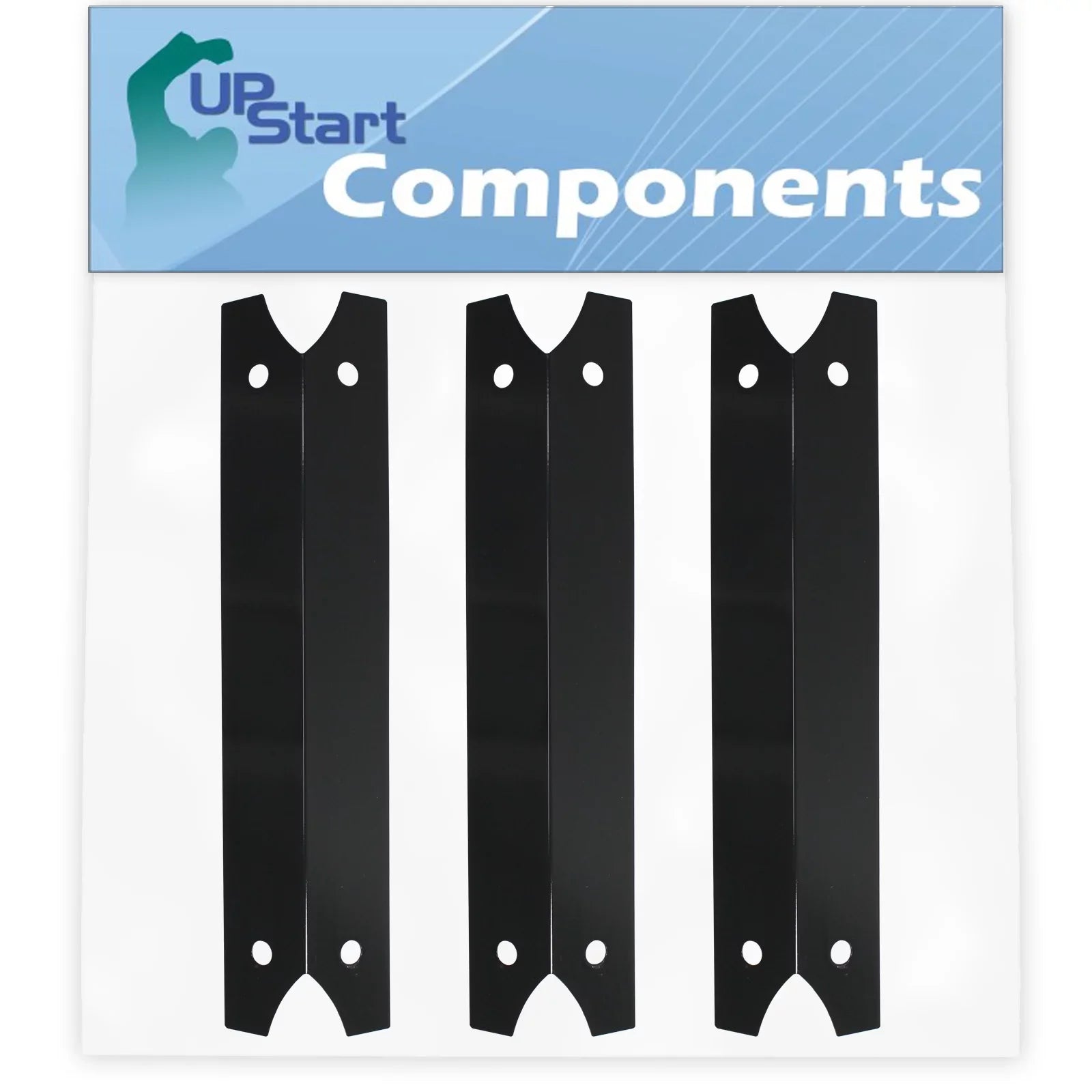 Premium 3-Pack BBQ Grill Heat Shield Plate Tent Replacement Parts for Charmglow 8106320B - Compatible Barbeque Porcelain Steel Flame Tamer, Flavorizer Bar, Vaporizer Bar, Burner Cover 17 3/4"