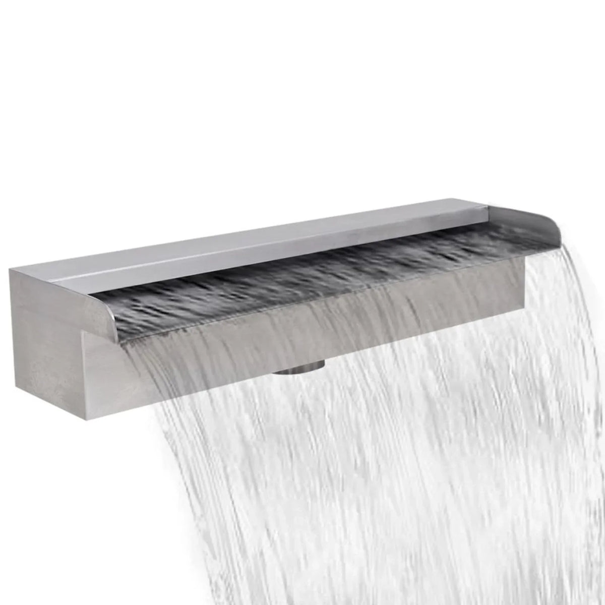 Premium Rectangular Waterfall Pool Fountain Stainless Steel 17.7"