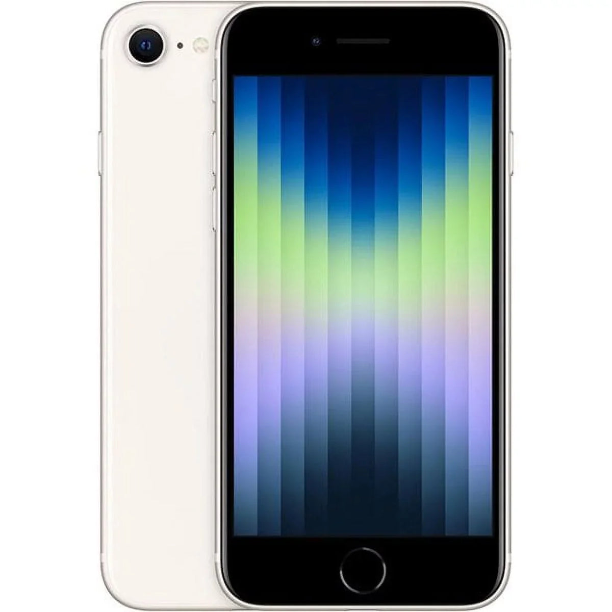 Premium Restored Apple iPhone SE (3rd Gen) A2595 (Fully Unlocked) 64GB Starlight (Refurbished) - Great Deal! - Great Deal! - Great Deal!