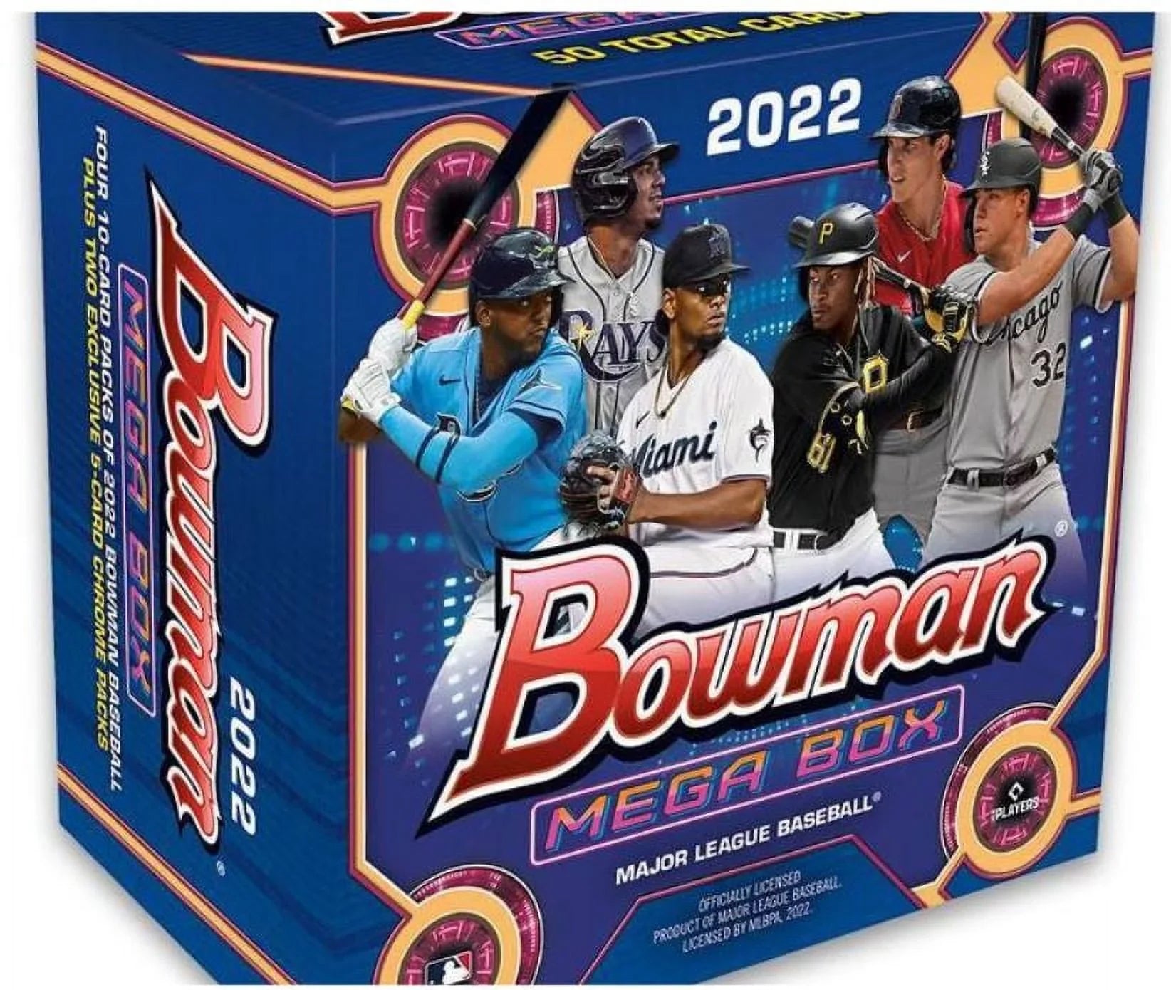 Premium 2022 Topps MLB Bowman Baseball Trading Card Mega Box - 50 cards! - Great Deal!