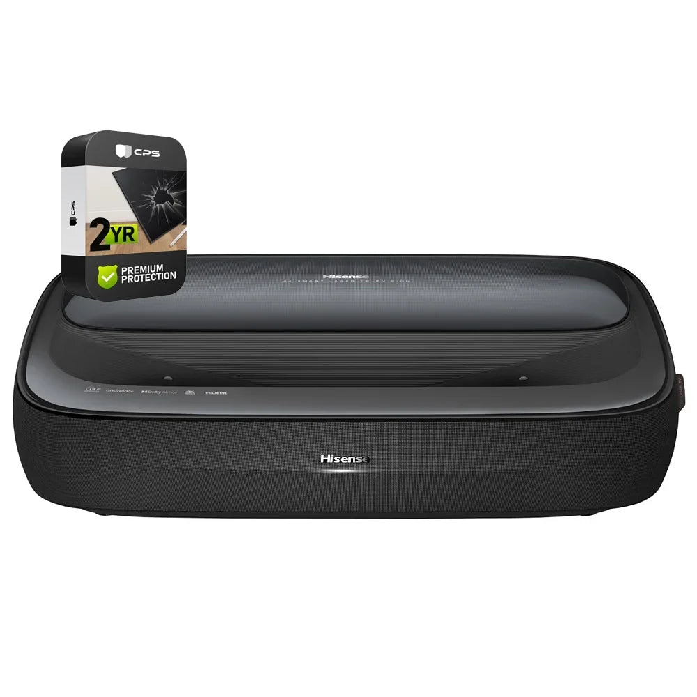 Premium Premium Hisense 100L9G-CINE-A 100L9G 4K UHD Laser TV, UST Ultra Short Throw Projector (Renewed) Bundle with 2 YR CPS Enhanced Protection Pack