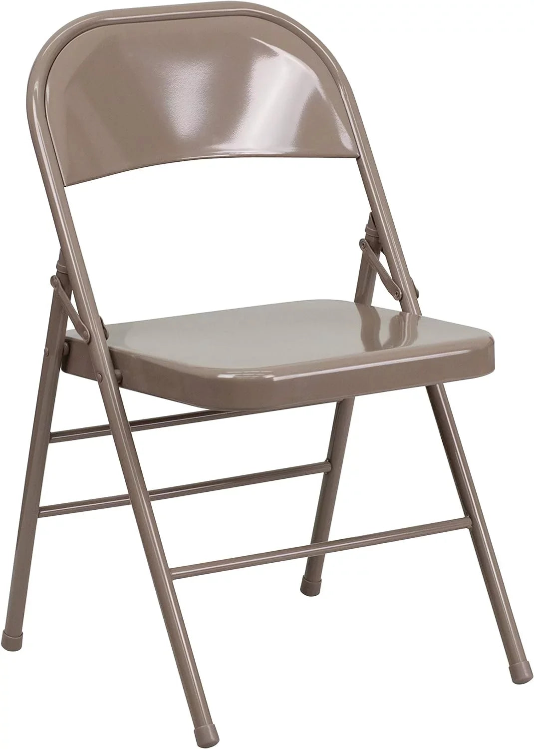 HERCULES Series Triple Braced & Double Hinged Beige Metal Folding Chair - Great Deal! - Great Deal! - Great Deal!