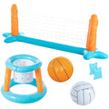 Anderi Balls Included for Kids and Adults Swimming, Inflatable Set Volleyball Net & Basketball Hoops - Great Deal! - Great Deal! - Great Deal!